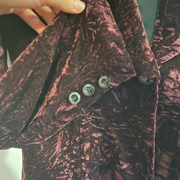 Waverly Grey liberant 2 button velvet deep Burgundy/plum women blazer size small - Picture 7 of 13